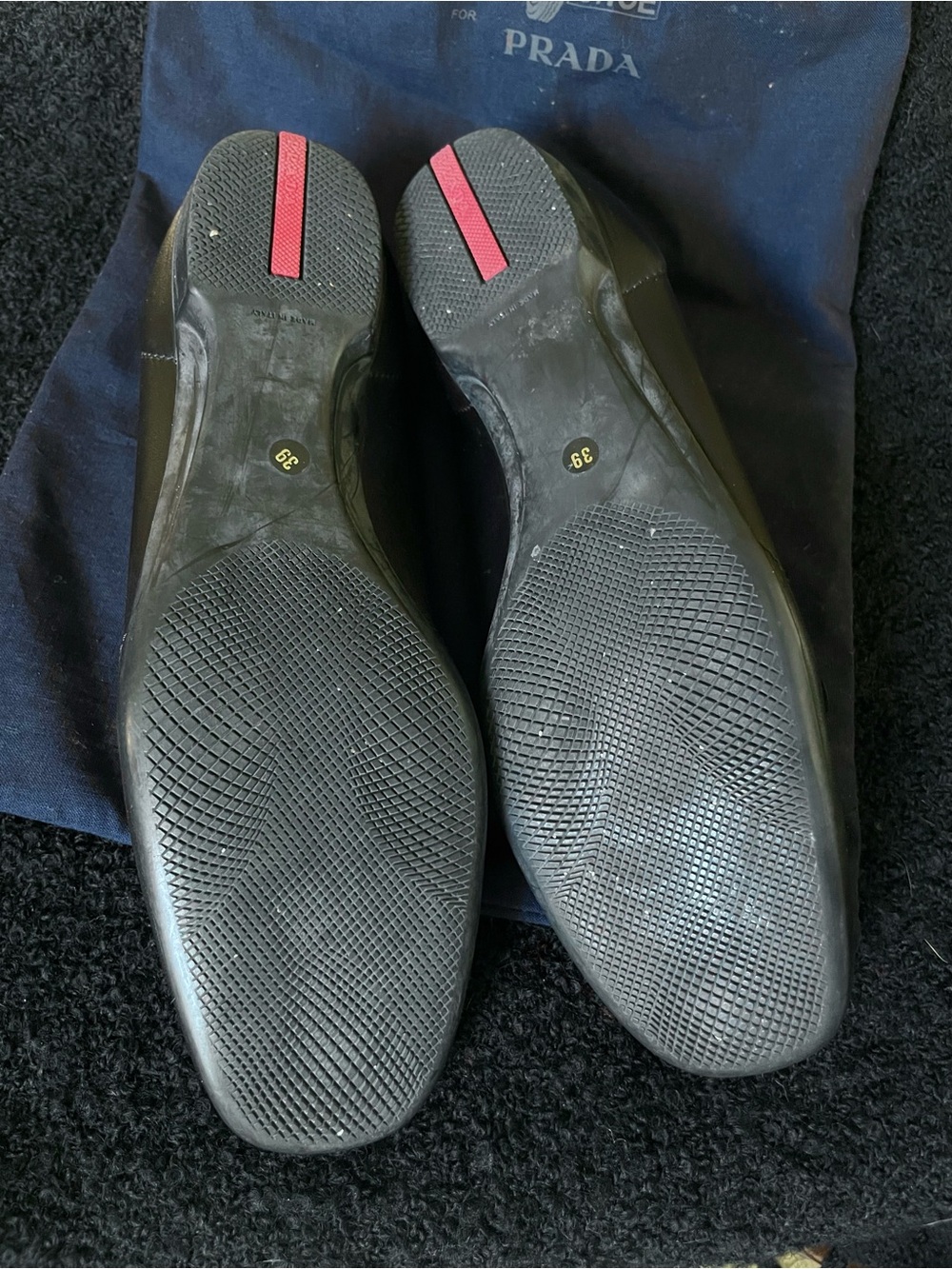 PRADA Car Shoe Black Flats with Dust Bag - Picture 9 of 12